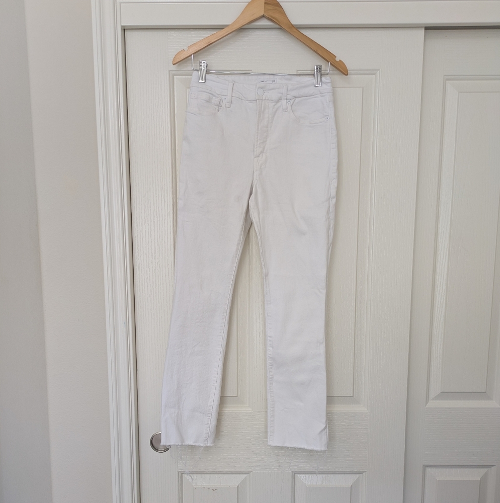 GOOD AMERICAN Straight Leg High Rise White Jeans Women's Size 4/27